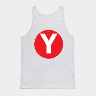 Letter Y Big Red Dot Letters & Numbers Tank Top